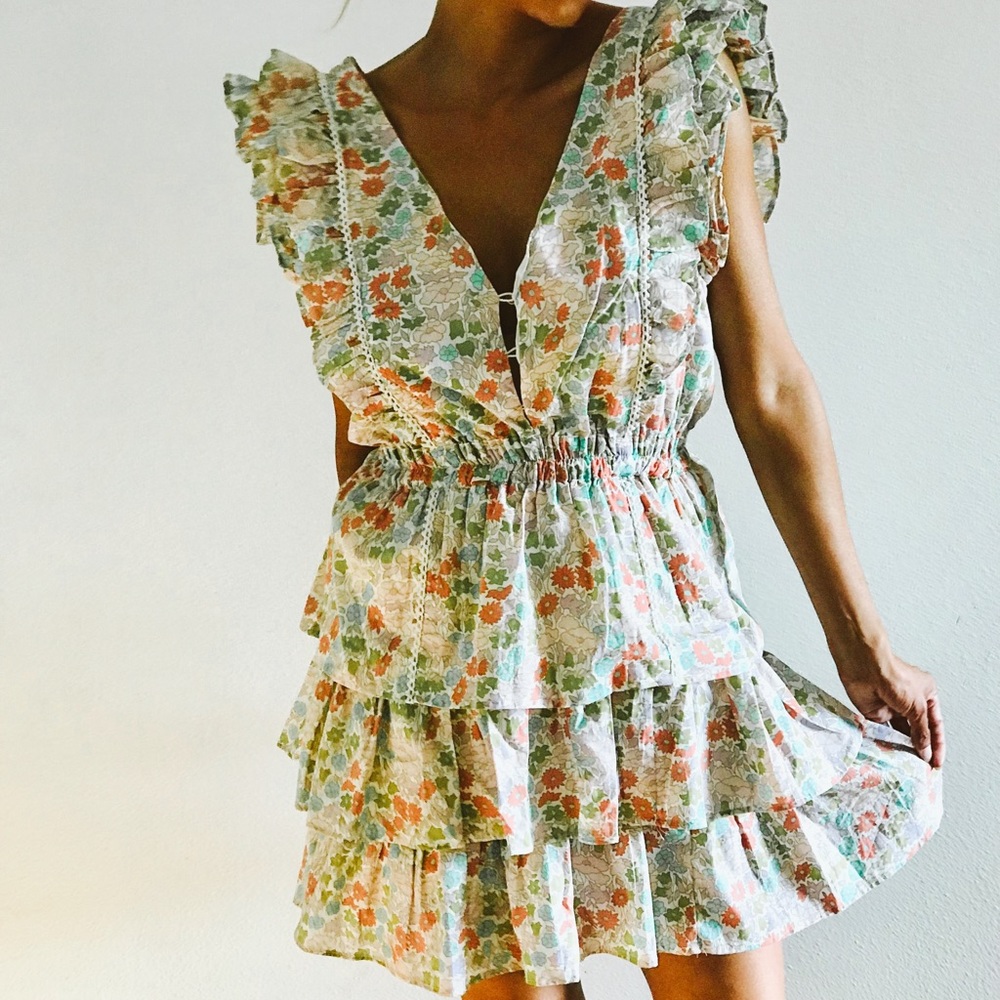 NWT Anthropologie Ines floral ruffle dress